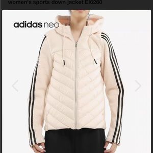 Adidas Down Fleece Jacket, Cream color, S/M, Used
